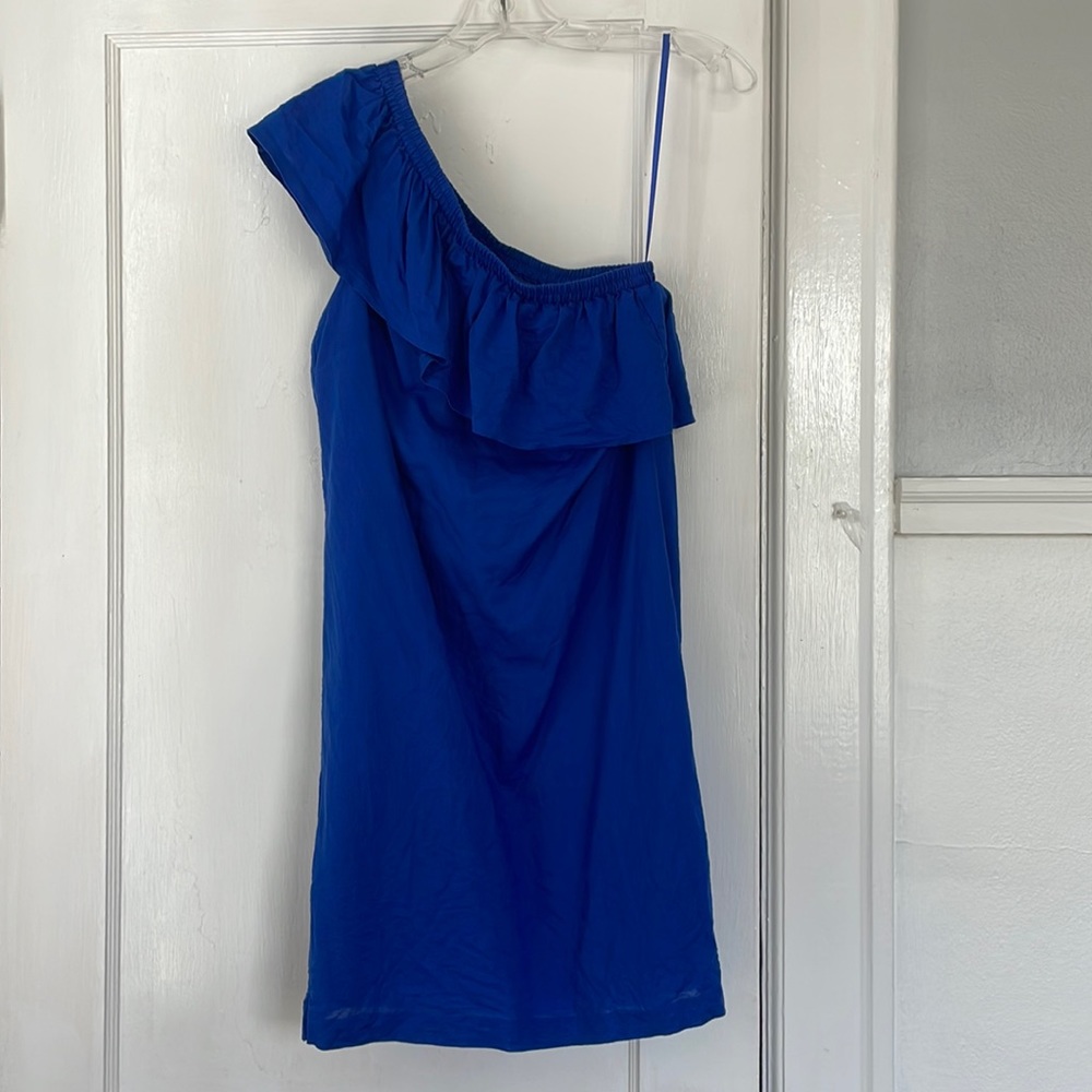 J Crew Ruffle One Shoulder Sundress